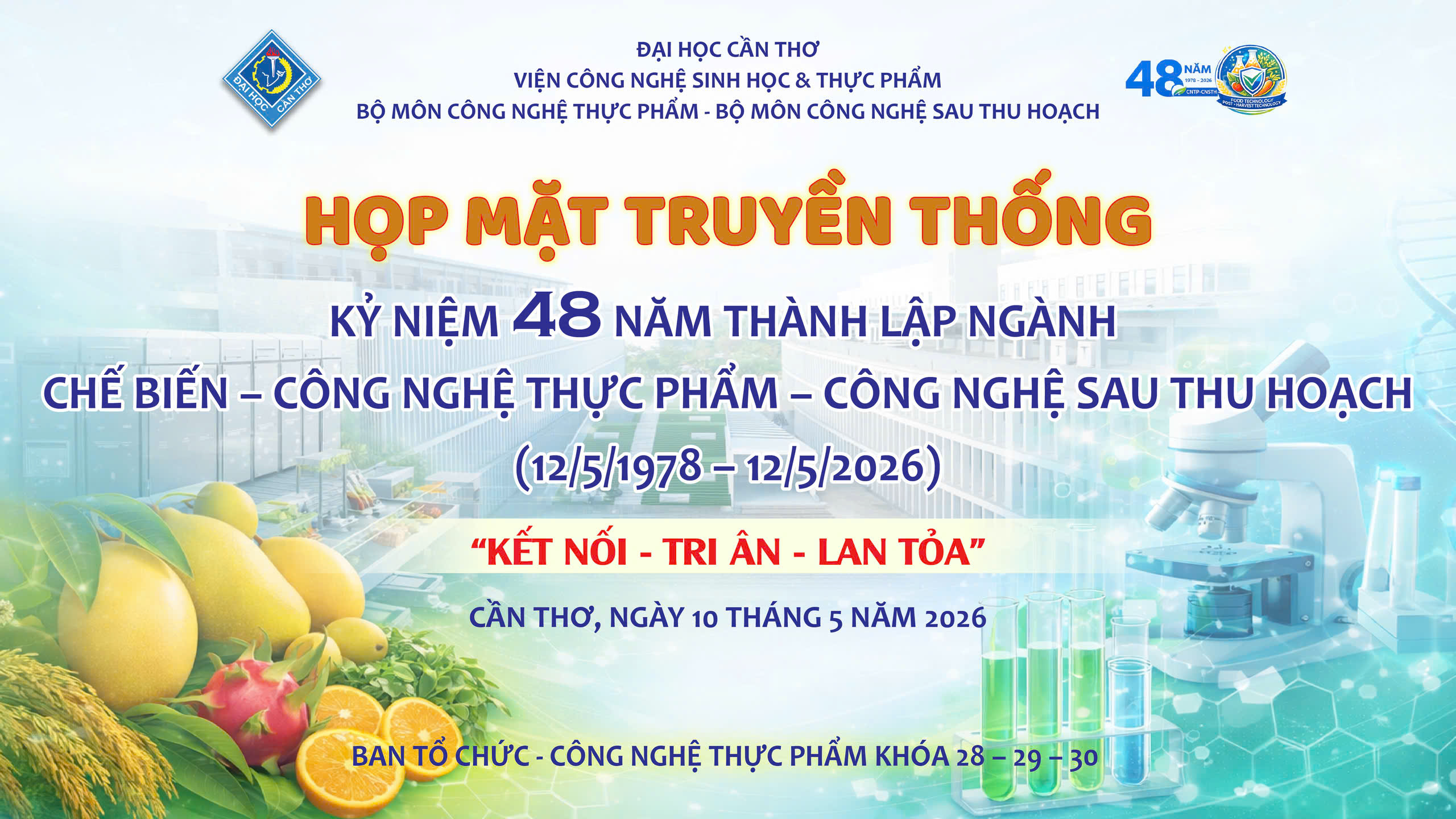 Họp mặt truyền thống kỷ niệm 48 năm ngày thành lập ngành Chế biến, Công nghệ thực phẩm và Công nghệ sau thu hoạch