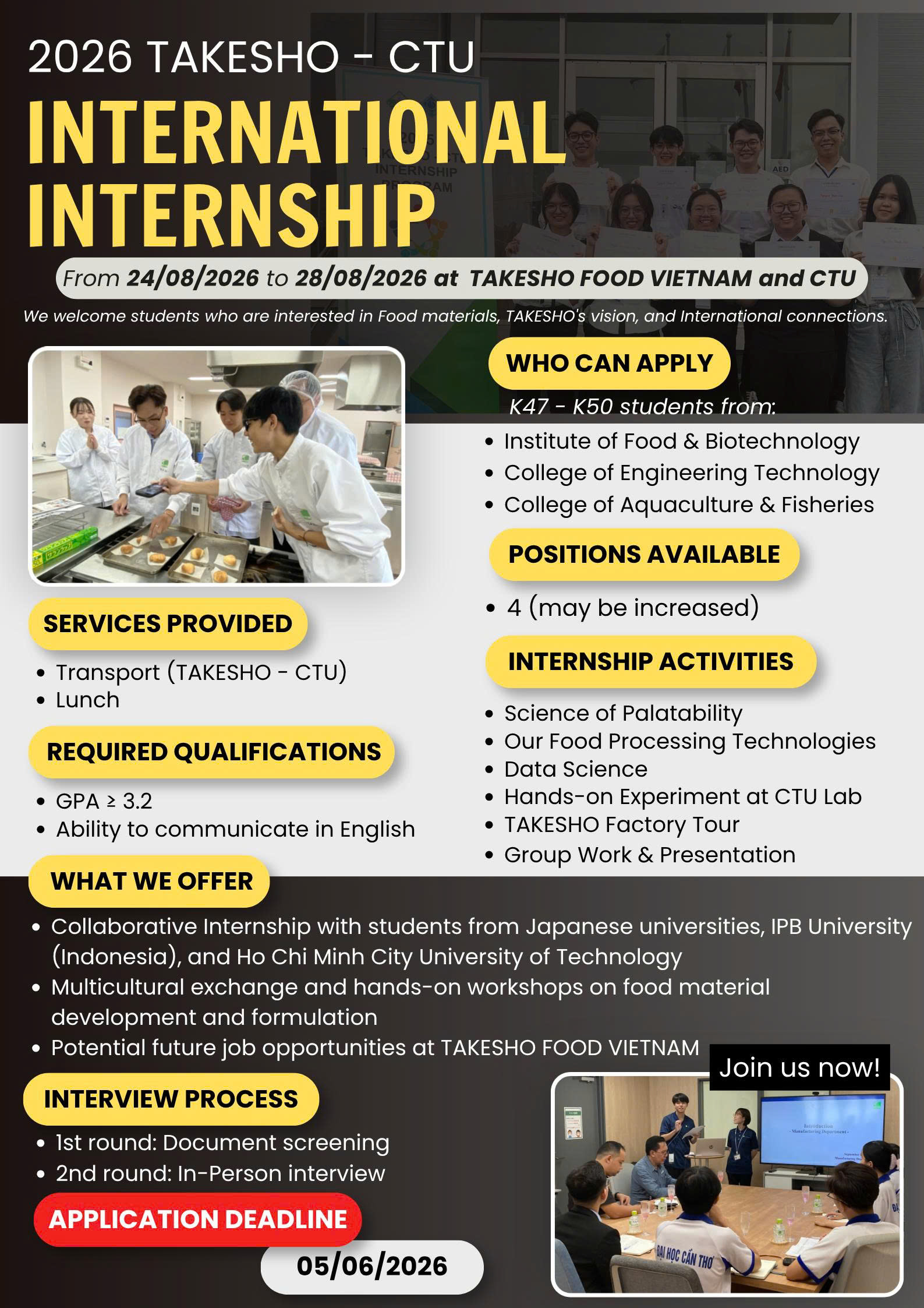 TAKESHO Internship Program 2026